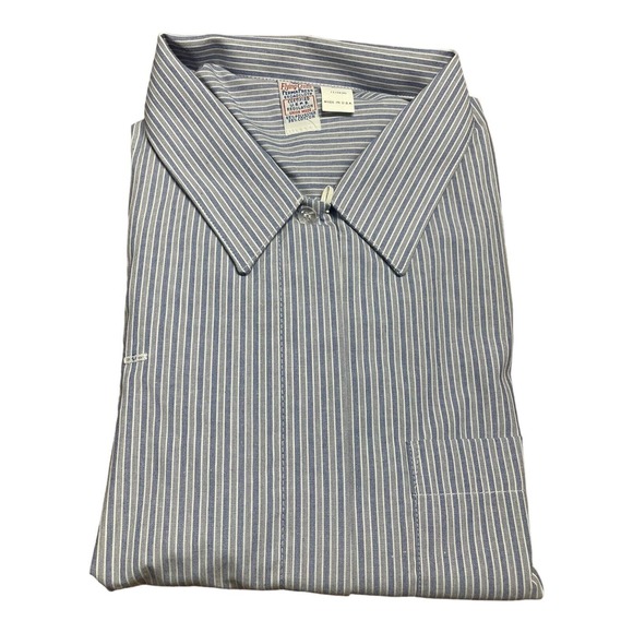 Other - VTG NOS Flying Cross Service Shirt Service Blue Striped Long Sleeve Sz‎ M